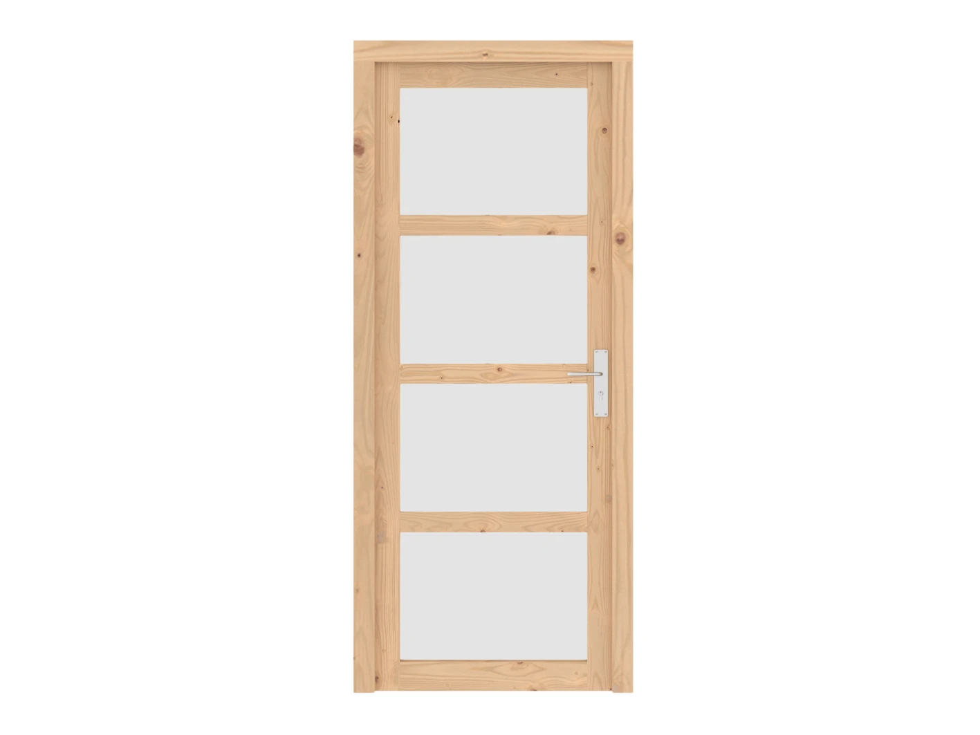 Vuren Enkele Deur 4-Ruits Links Draaiend 91 x 214 cm - Afbeelding 1